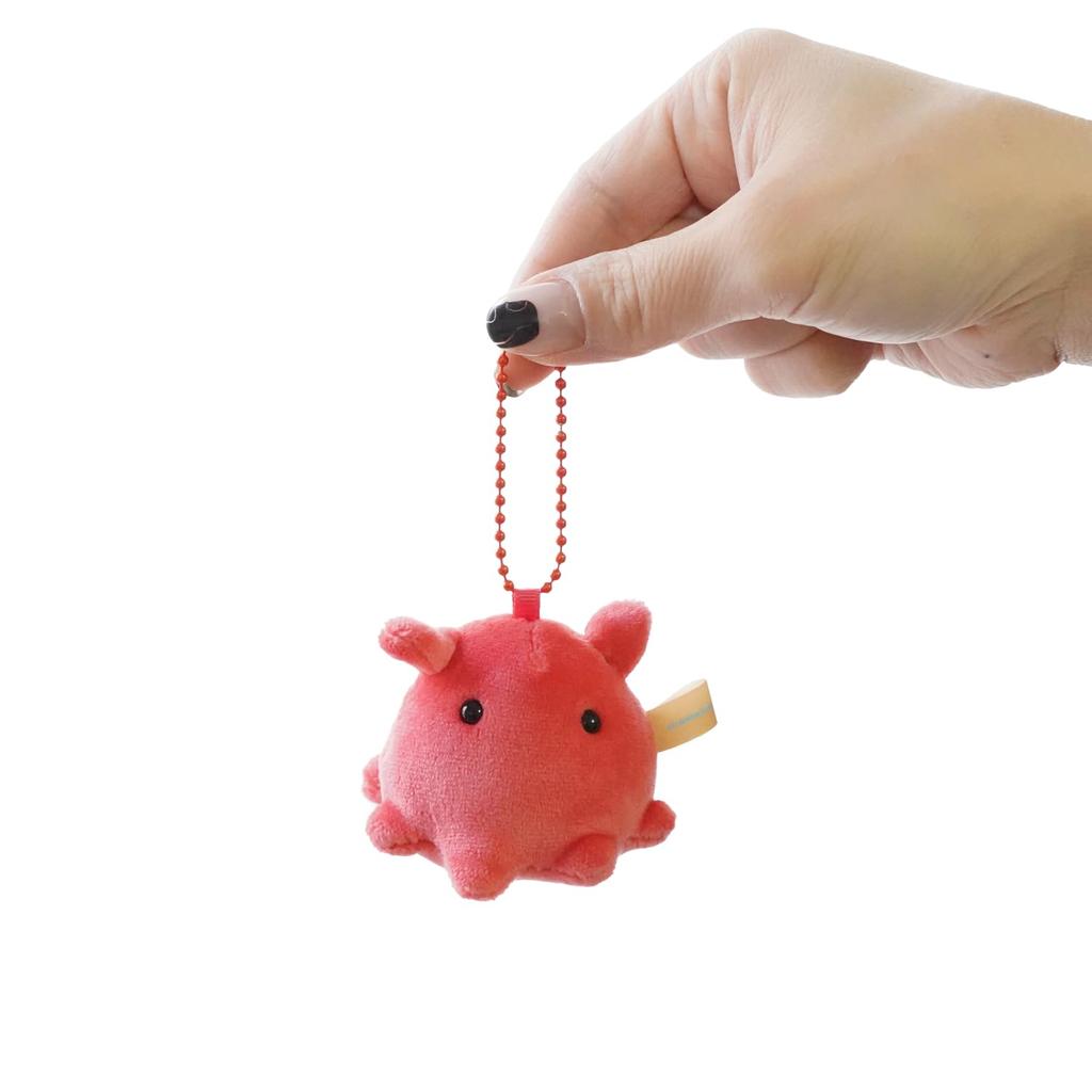 Punyumen Octopus Plush Toy with Keychain, 6cm, Cute Small Marine Life Charm, Soft To the Touch, Durable, Perfect for Christmas or Birthday Gifts (Red)