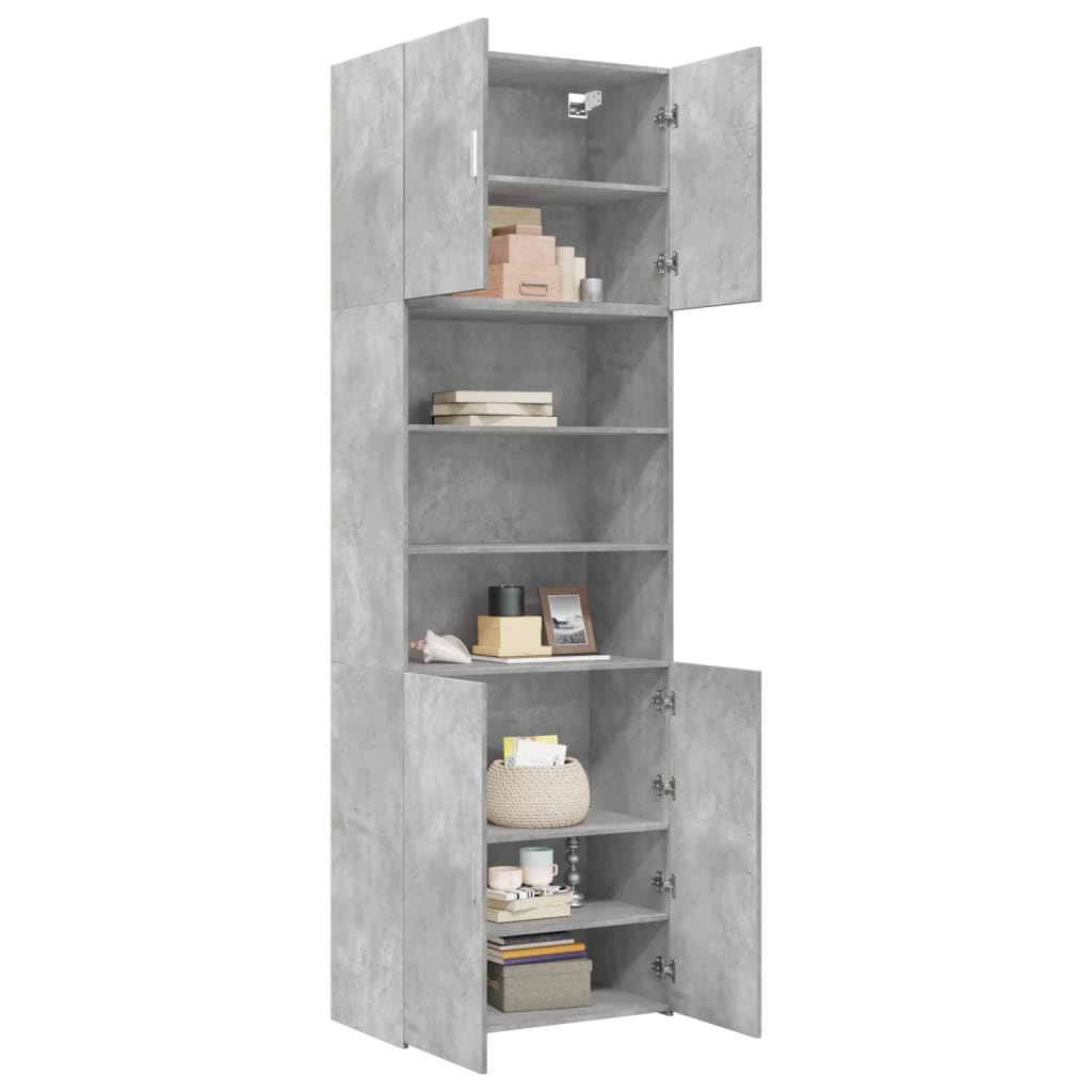 Highboard Concrete Grey 80 x 42.5 x 249 cm Wood Based Material