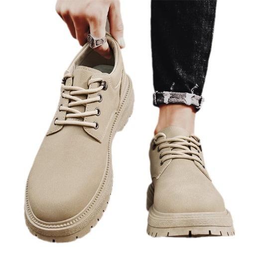 Men's shoes autumn British style men's casual leather shoes work non-slip wear-resistant tooling labor insurance sports low-top Martin boots