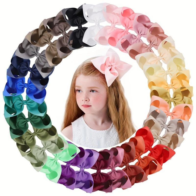 

10/20/30pcs 6 Large Grosgrain Ribbon Hair Bow Clips for Women Girls Cute Solid Color Hairpins Barrettes Kids Hair Accessories