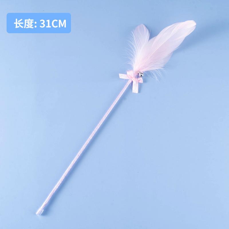 Tassel cat teaser wand, cat toy with feathers and bells, fairy cat teaser for boredom relief, interactive pet cat toy supplies 11