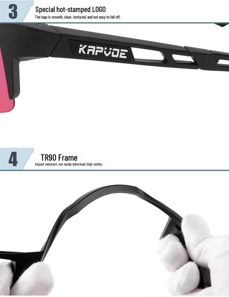 Kapvoe Polarized Cycling Sunglasses Windproof Mountain Bike Sports Glasses