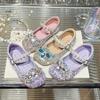 Tong Aisha crystal princess shoes season Xiaoxian foreign style pearl ladyshoes children's rhinestone single shoes