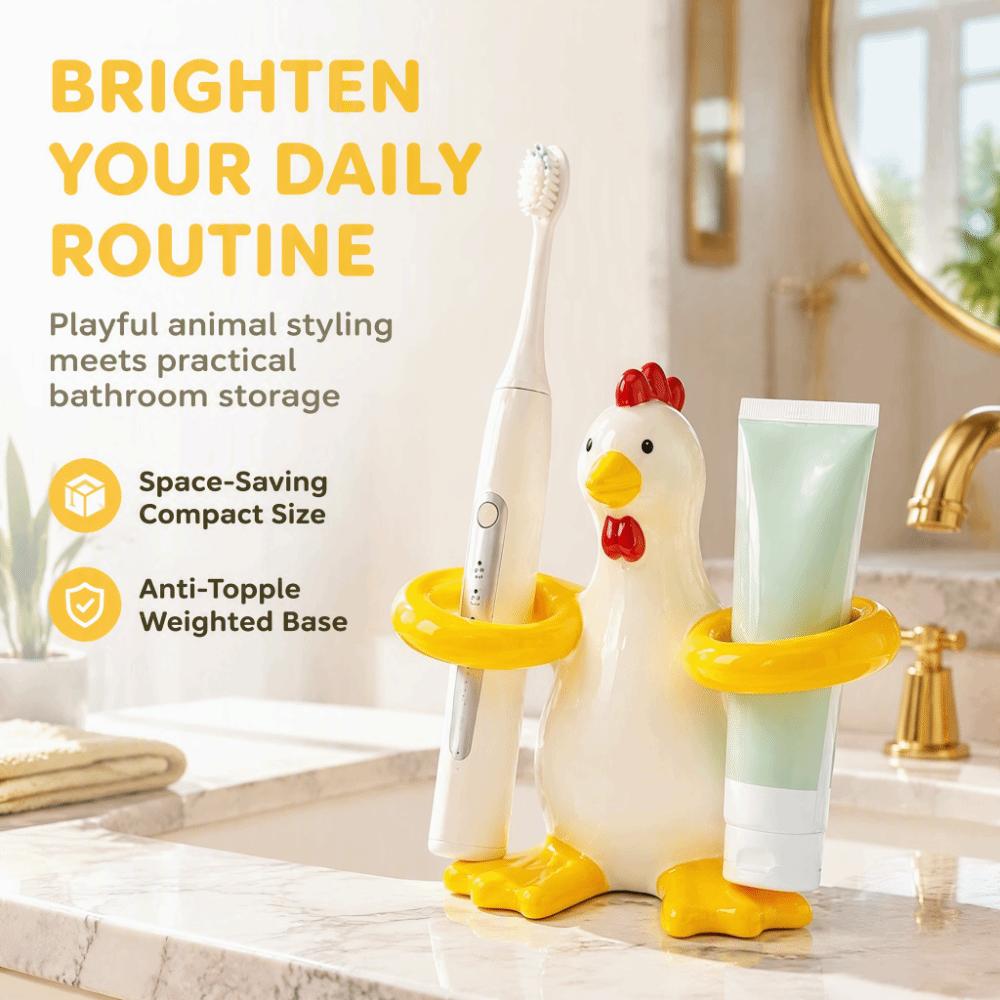 2 Slot Toothpaste Toothbrush Rack Ceramic Makeup Brush Shelf Bathroom Organizer Rack Hotel Use