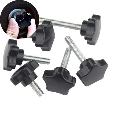 5 pezzi Vite di serraggio a forma di stella con pomello nero Bullone per maniglia portatile Viti a mano