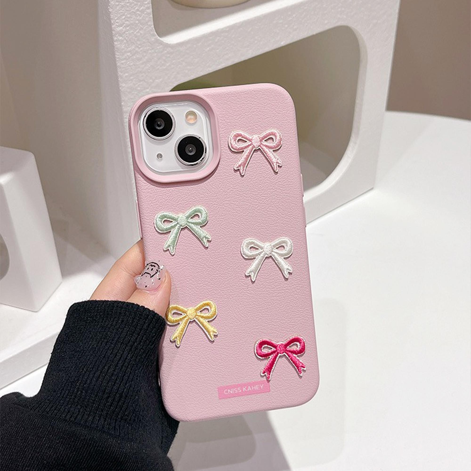 

Чехол Cubic Colorful Bow для девочек, милые аксессуары для телефонов iPhone 11 12 13 14 15 16 Pro Max For iPhone 16