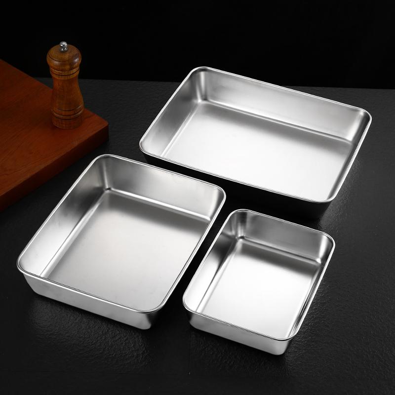 Food Grade Stainless Steel Rectangular Tray for Tiramisu or Cooked Foods