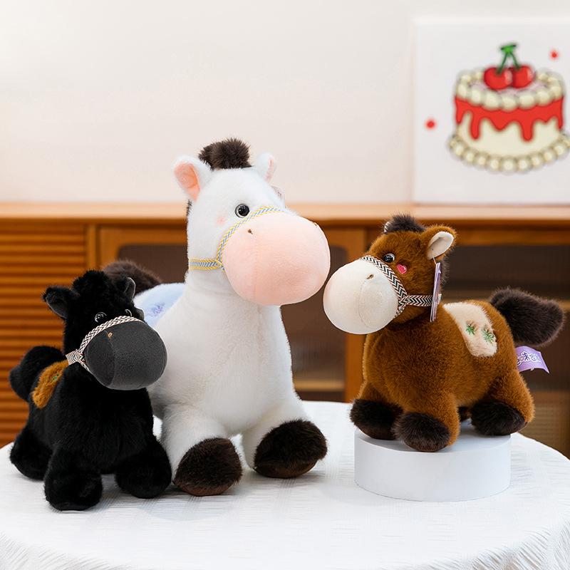 Cute Pony Cloth Doll Plush Toy Foal Doll Zodiac Horse Year Mascot Ornaments Children's Gift