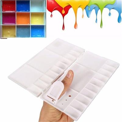 1 Stück 25 Fächer Palette Große Kunstfarbpalette Künstler Öl Aquarell Kunststoffpaletten zum Malen Zeichenbedarf Kinder Malspielzeug