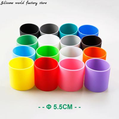 SW 16 Colors 5.5CM Silicone Heat Insulated Cup Sleeve Stripes Non-slip Wraps For Glass Cup Sleeve 55MM Water Bottle Cup Cover