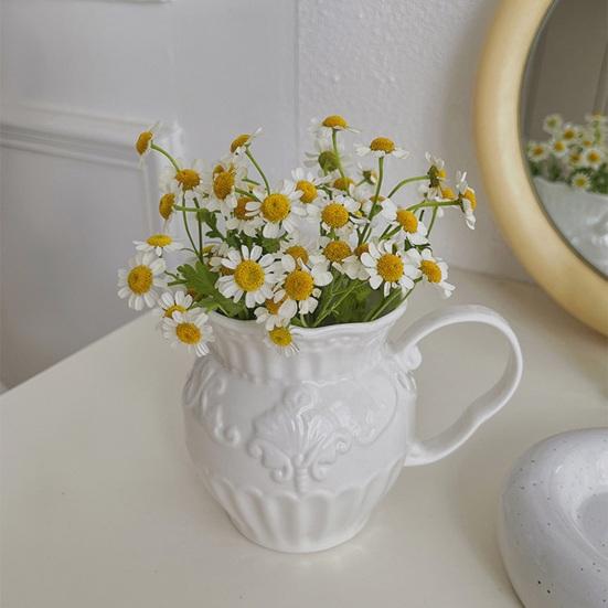 Vase Ornament, Robuster Dekorativer Blumentopf für Echte oder Künstliche Blumen Schlafzimmer Wohnzimmer Dekoration Blumenarrangement