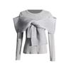 2025 Spring Women's Trendy Cross Bow Long-Sleeve Solid T-Shirt