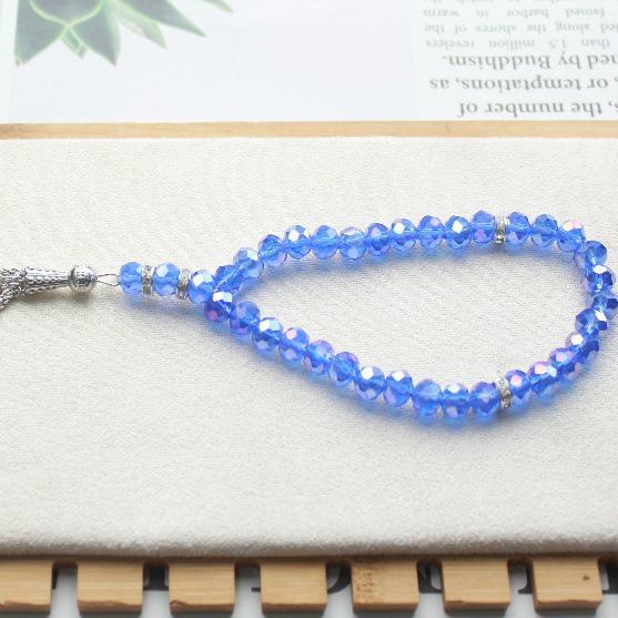 Classic 8mm Crystal Glass Prayer Bracelet with 33 Beads