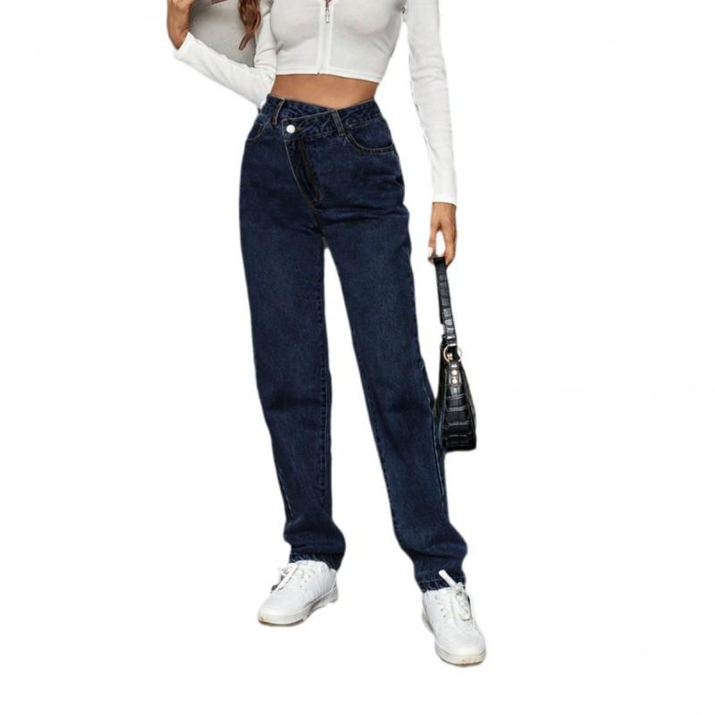 Womens High-Waisted Loose Fit Straight Leg Denim Jeans Casual Slimming Streetwear 2025 Fall