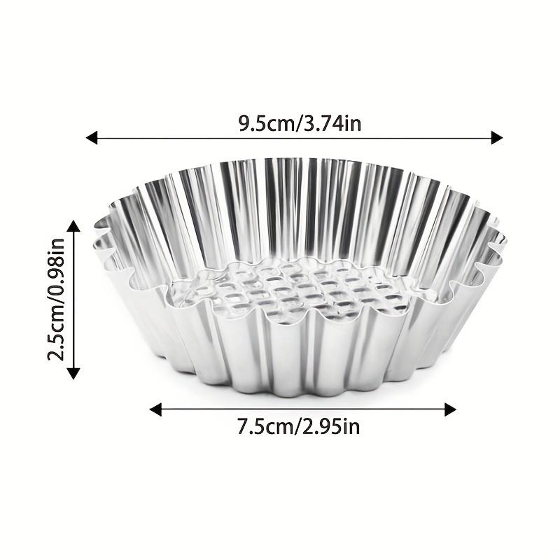 10pcs, Stainless Steel Egg Tart Molds (3.8''), Large Tart Molds, Pie Molds, Non-Stick Cake Baking Pans, Baking Tools,, Home Kitchen Items