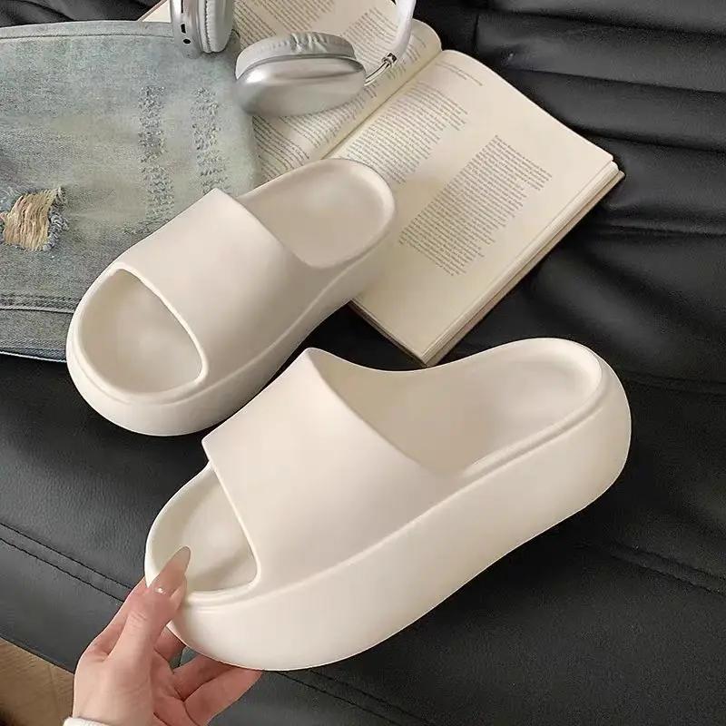Fashion Thick Bottom Eva Slippers for Women Fashion Solid Color Platform Sandals Woman Summer 2025 Indoor Outdoor Non Slip Beach Slides