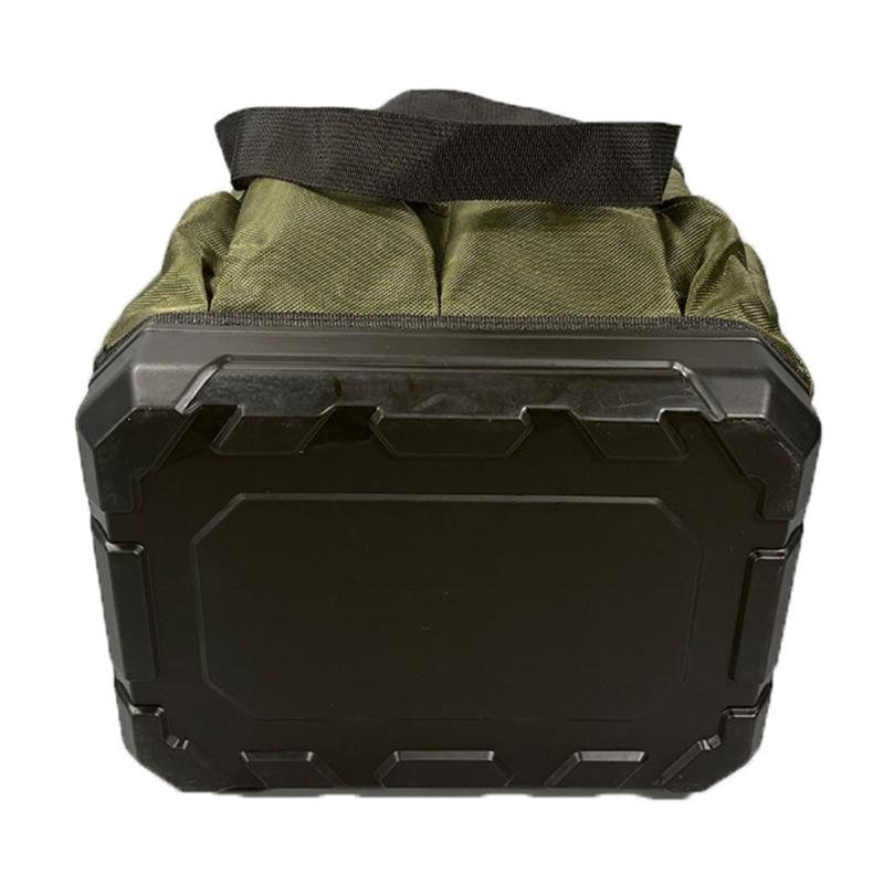 Heavy Duty Fabric Tool Storage Bag With Reinforced Plastic Base & Handle For Garden Home Repair Tool Box Holder