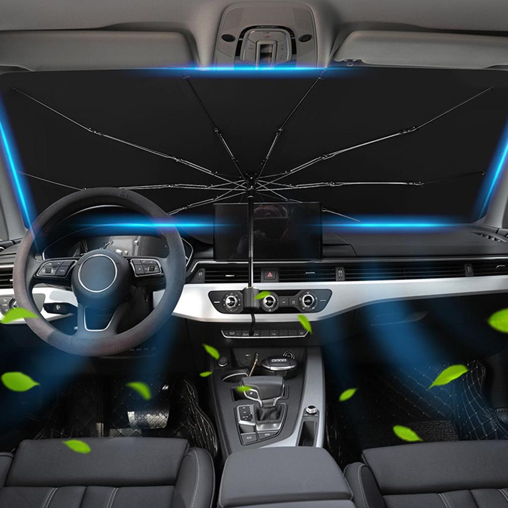 Windshield Sun Shade Umbrella Umbrella Sun Visor For Car Windshield Folding Quick-Install Heat Blocker For RV Caravan Truck Road