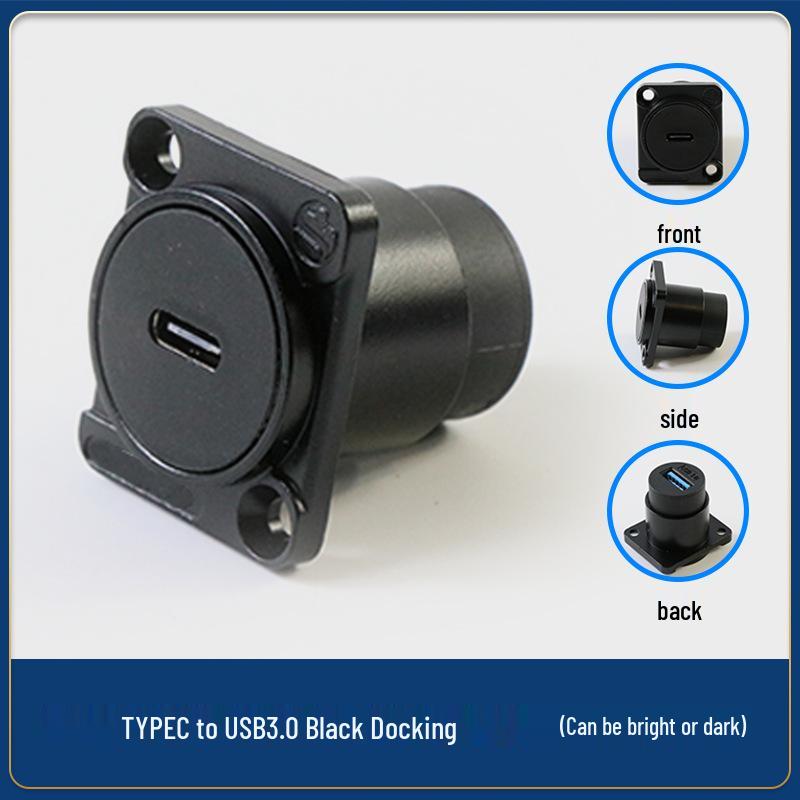 Type-D USB Wall Socket Mount: Dual Port Solderless Pass-through Adapter