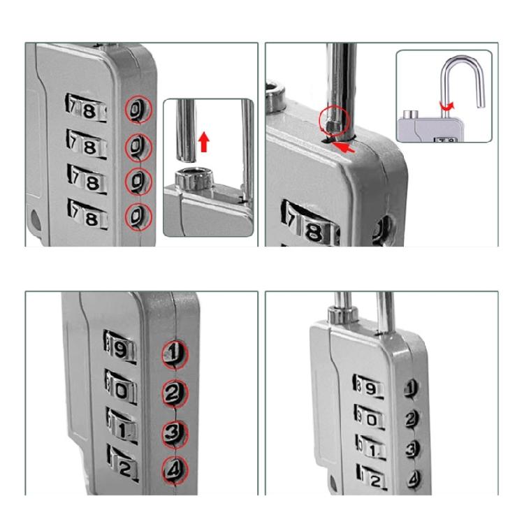 4Digit Combination Lock Small Padlock Portable Password Lock Luggage Lock