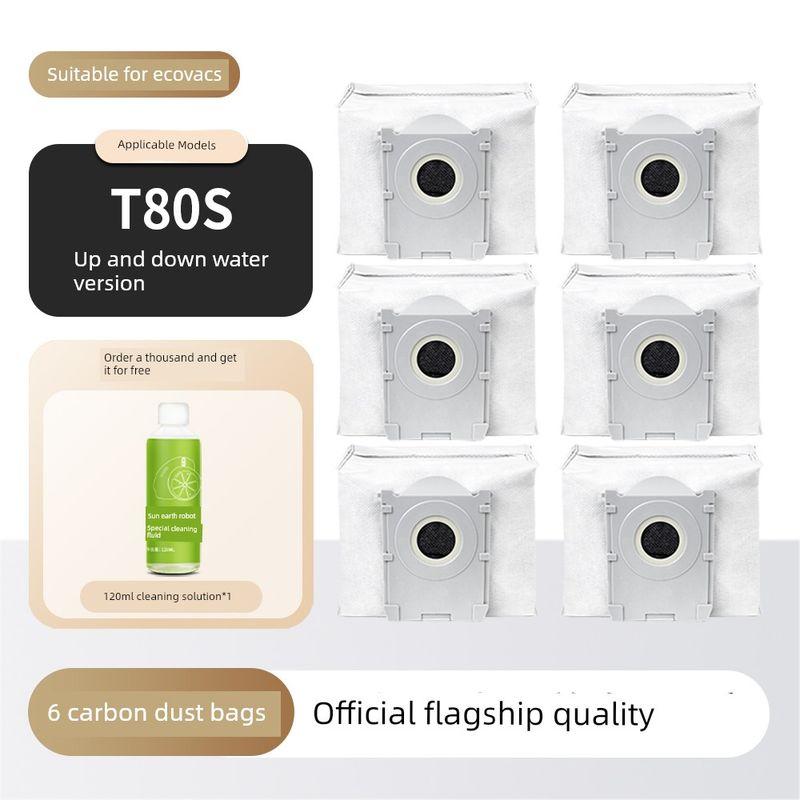 Compatible with Ecovacs T80/S Consumables, Sweeping Robot Accessories, Pro Side Roller Brush, Mop, Filter, Dust Bag, Cleaning Fluid