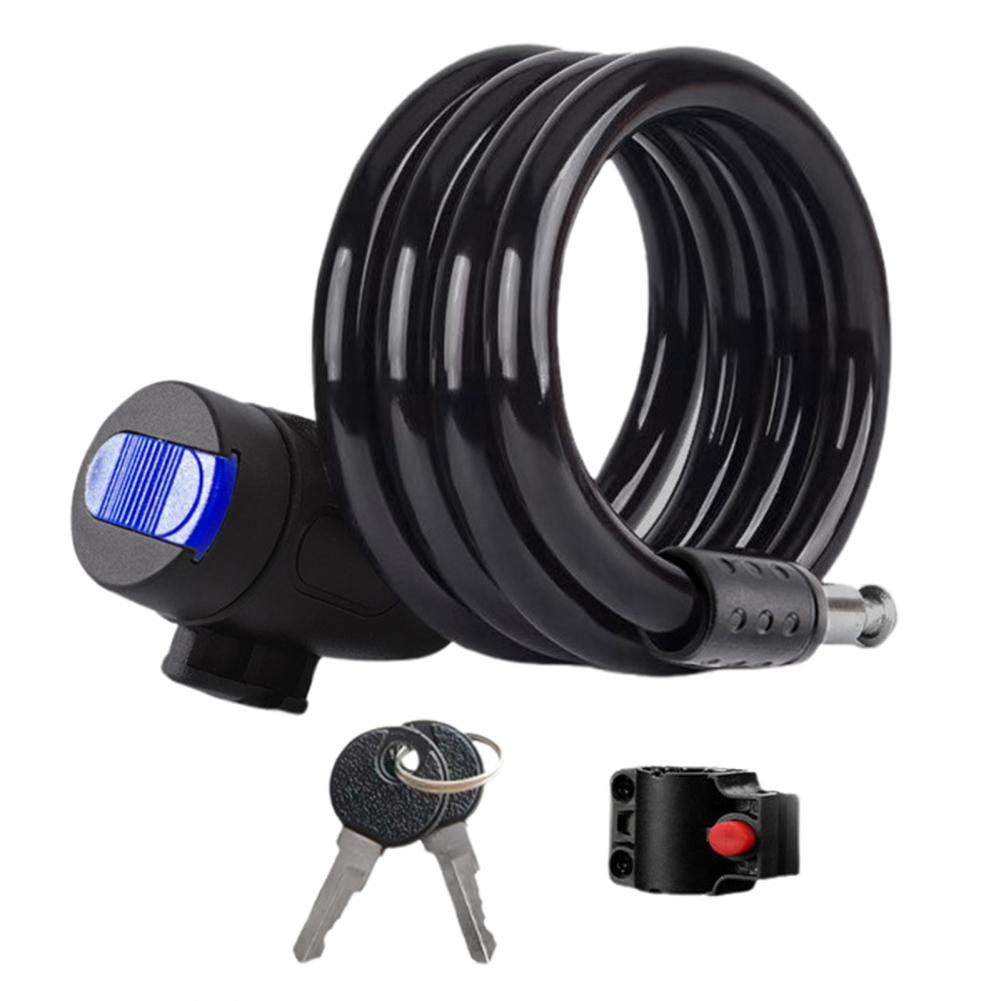 

Bike Lock Heavy Duty Bicycle Lock Set with Rust Resistant Steel Wire Chain LocksFolding Bike Electric Scooter Safety Padlock чёрный