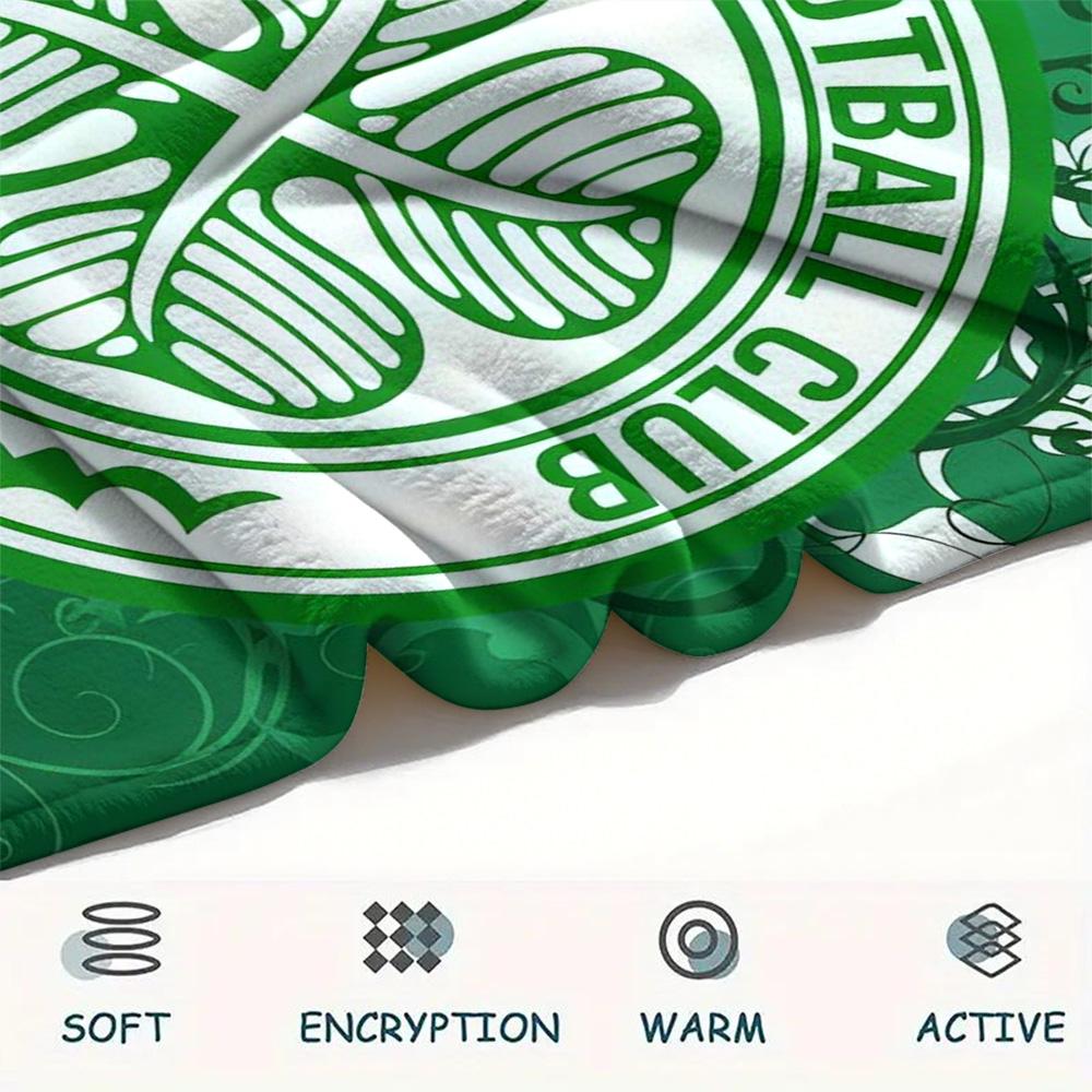 Celtic Football Club Print FlAannel Blanket, High Quality Comfortable for All Seasons, Home Decor, Warmth and Comfort