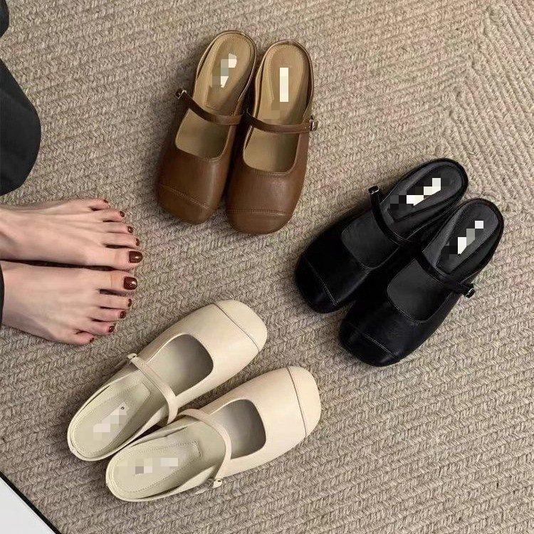 French Xiaoxiangfeng Doudou Shoes Retro Mary Jane Slippers Spring and Summer New Shallow Single Shoes Lightweight