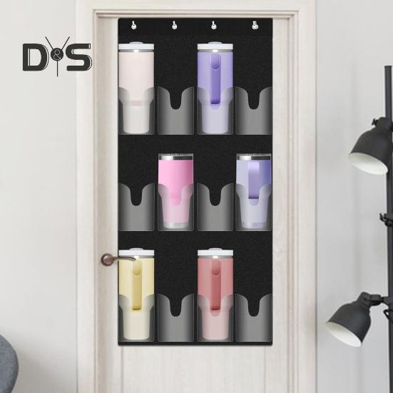 Držák na láhev s vodou na šálek 12 kapes Velkokapacitní organizér se 4 háčky Přenosná skládací taška na zavěšení na dveře Kuchyňská skříňka Spíž Ložnice