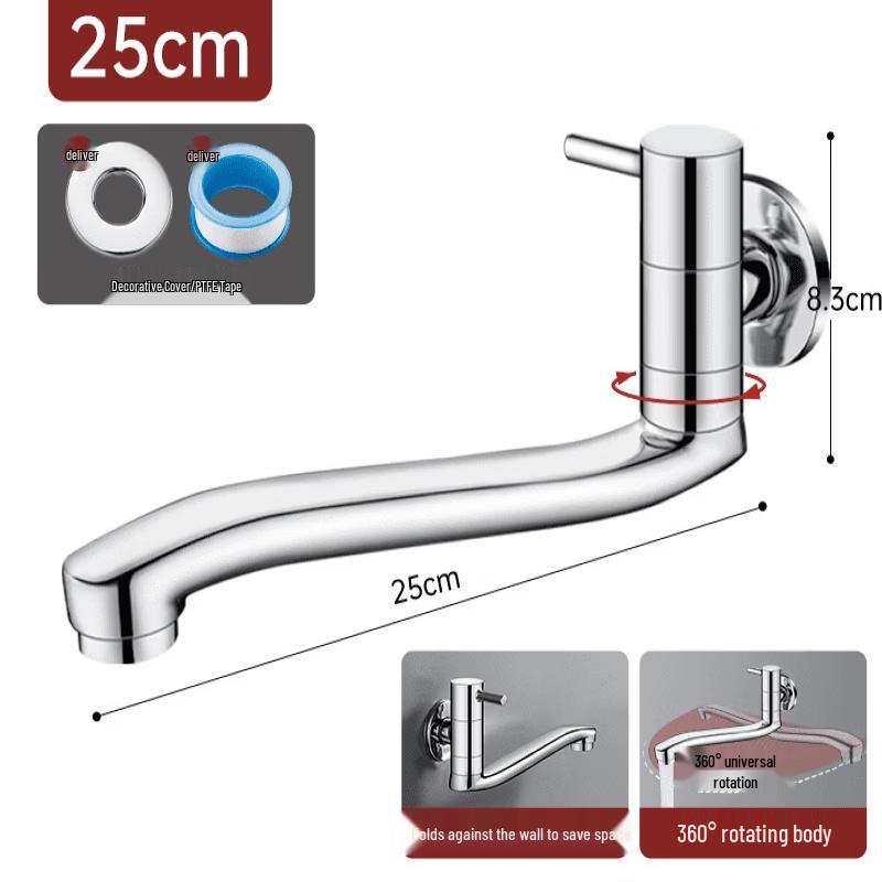 TLXT Wall-Mounted Balcony Washing Machine Faucet