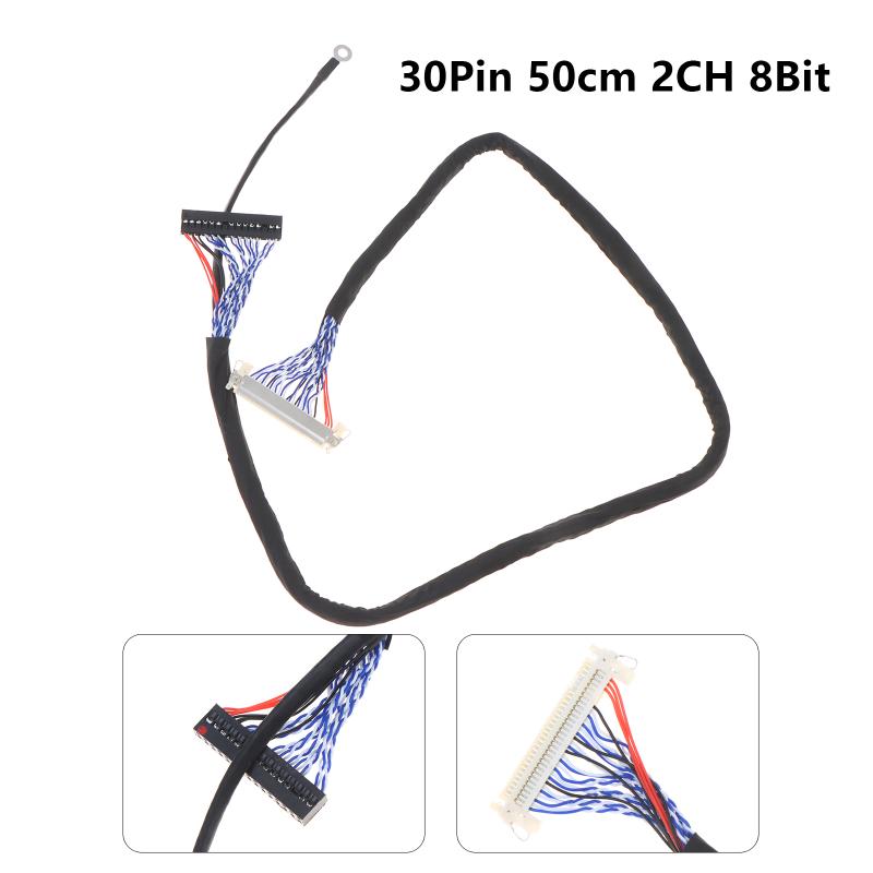 30Pin Lvds Screen Cable 2Ch 8Bit Dual 8 With Ground Wire For Lcd Led Tv Screen Display Panel Repair