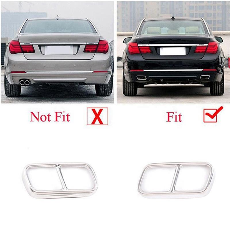 Car Tail Muffler Exhaust Pipe Output Cover Decor Trim For BMW F01 7 Series 730I 740I 750I 760I 2009-2014 Parts Accessories