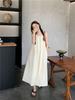 Holiday Style Neck Sling Dress Women's Summer New Retro Loose Outer Wear A Word Big Pendulum Long Skirt Tide