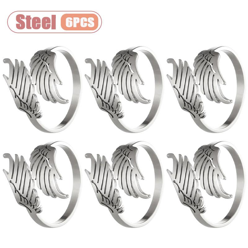 1-24PCS Open Adjustable Wing Couple Rings Stainless Steel Polished Hypoallergenic Comfort Fit Jewelry for Daily Wear Anniversary