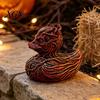 Kleines Harz-Autozubehör Halloween Horror Entenfigur, Teufelstier Statue, Gruseliges Badezimmerornament Gotisches Schreibtischdekor für Regal Schreibtisch