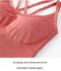 Plus Size Ribbed Strappy Sports Bra - Shockproof, Comfortable & Thin for Women’s Fitness