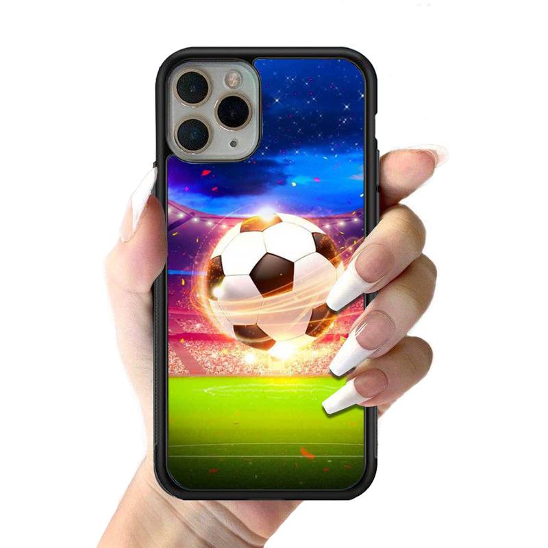 Fotbal Fotbal Pouzdro na telefon Silikonové PC+TPU Pouzdro pro iPhone 11 12 13 Pro Max 8 7 6 Plus X SE XR Tvrdé Fundas