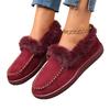 New Autumn Plush Lined Flats,Cozy Fur Trimmed Shoes for Women,Plus Size Indoor Outdoor House Slippers