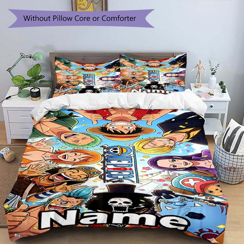 3pcs Duvet Cover Set (1*Duvet Cover + 2*Pillowcase, Without Core), Custom Name One Piece Pattern Bedding Set, Home Bedroom Decor Gift