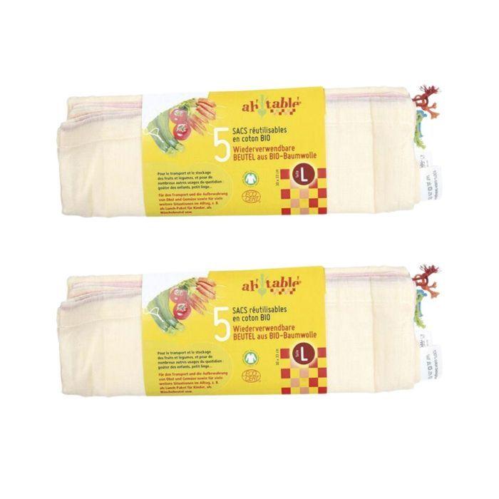 10 wiederverwendbare Baumwolltaschen 32 x 29 cm