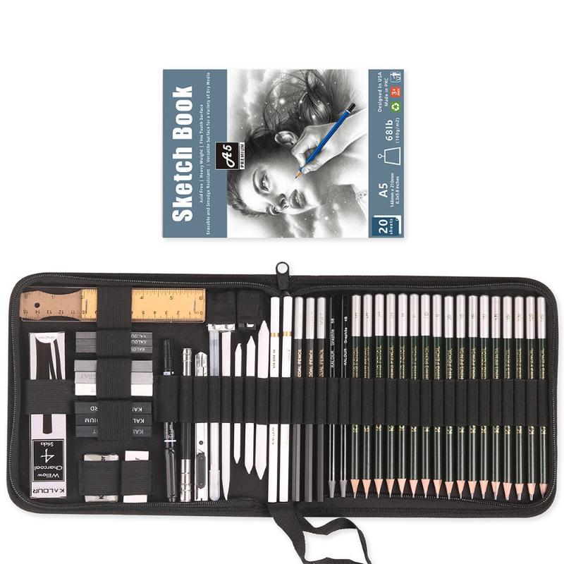 

54pcs Sketch Pencil Set 5H-14B Pencil Eraser Charcoal Pencil for Painting Art Sketch Shadows Suitable Beginner Artist Gift