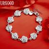925 Sterling Zilver Mode Cadeau Rozen Armband Bruiloft Sieraden