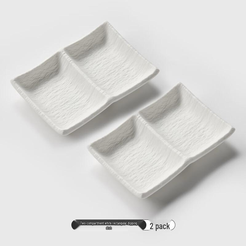Wuhe Japanese Ceramic Two-Compartment Sauce Dish