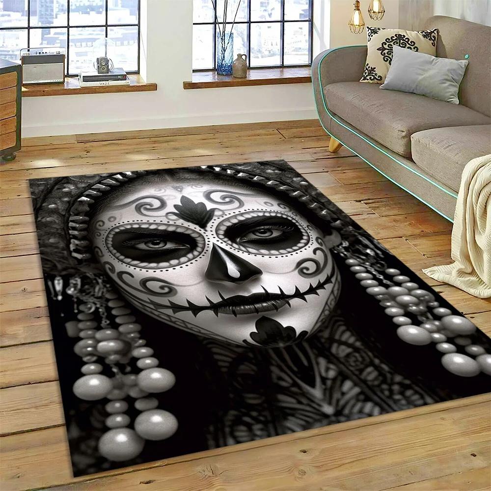 Horror czaszka dziewczyna martwa gotycka nieumarła kobieta dywan dywan dla domu salon sypialnia Sofa wycieraczka wystrój, dywanik dziecięcy mata antypoślizgowa