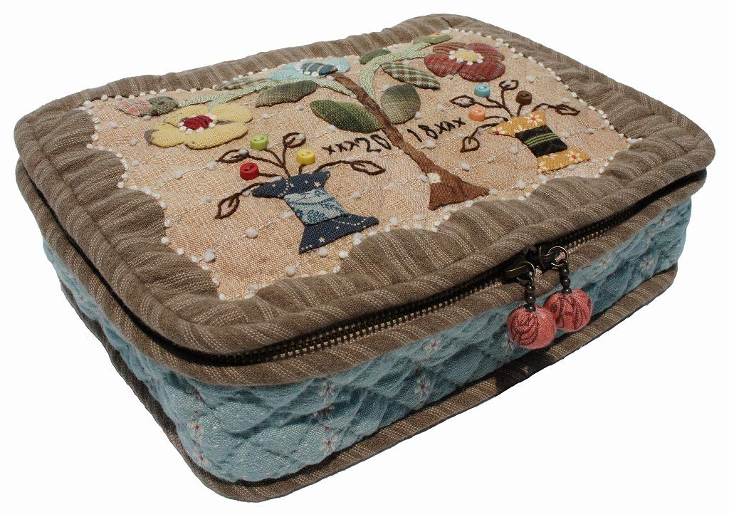 

AKEMI SHIBATA Шкатулка для шитья в технике пэчворк Shibata Готовая 17 см x 23 см x 5 см [Набор Akemi] (Цветок) Размер (П-029) серый