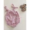2025 Summer New Floral Print Sleeveless Romper for Baby Girls, Thin Summer Style Strap Bodysuit
