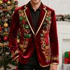 Men's Printing Corduroy Warm Pocket Suit Jacket Cardigan Men's Casual Suit