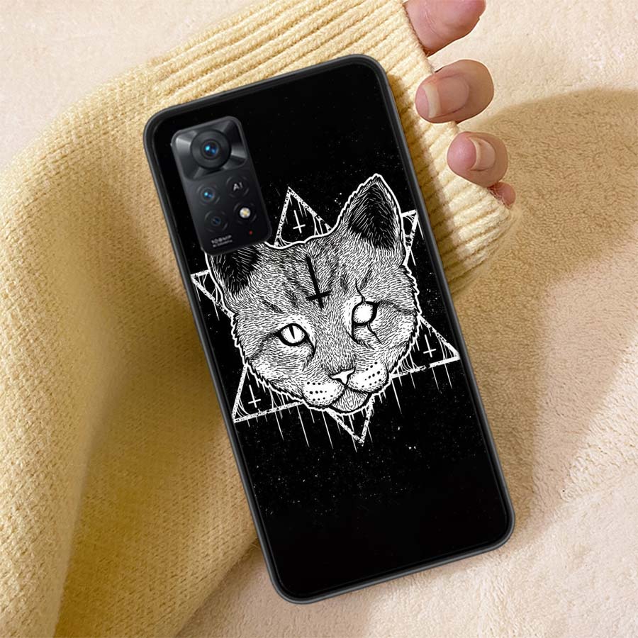 Witch And Cat Custom Phone Case For Redmi 13C 14C Note 14 13 Pro Plus 5G Clear Capa 12 12C 10A 10C 10 9A 9C 9T 9 8 Pro Cover TPU