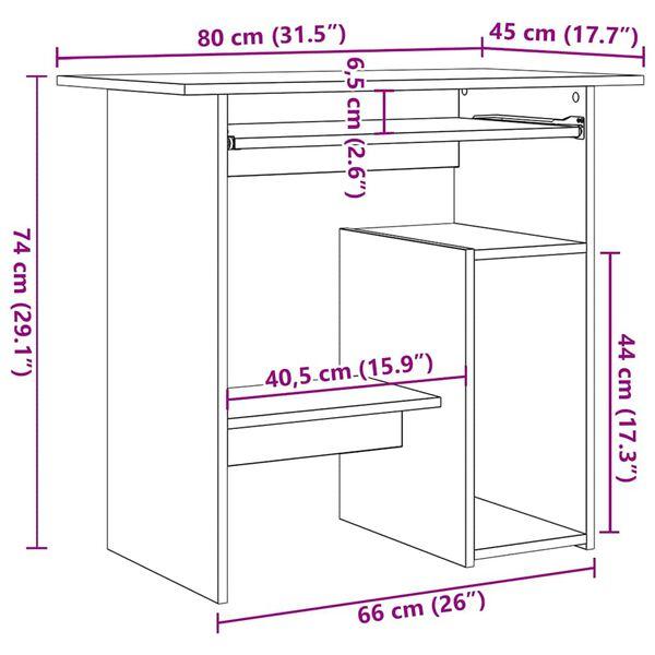 Minimalistischer Schreibtisch, Computerarbeitsplatz Mit Stauraum, Lernschreibtisch 80x45x74 Cm