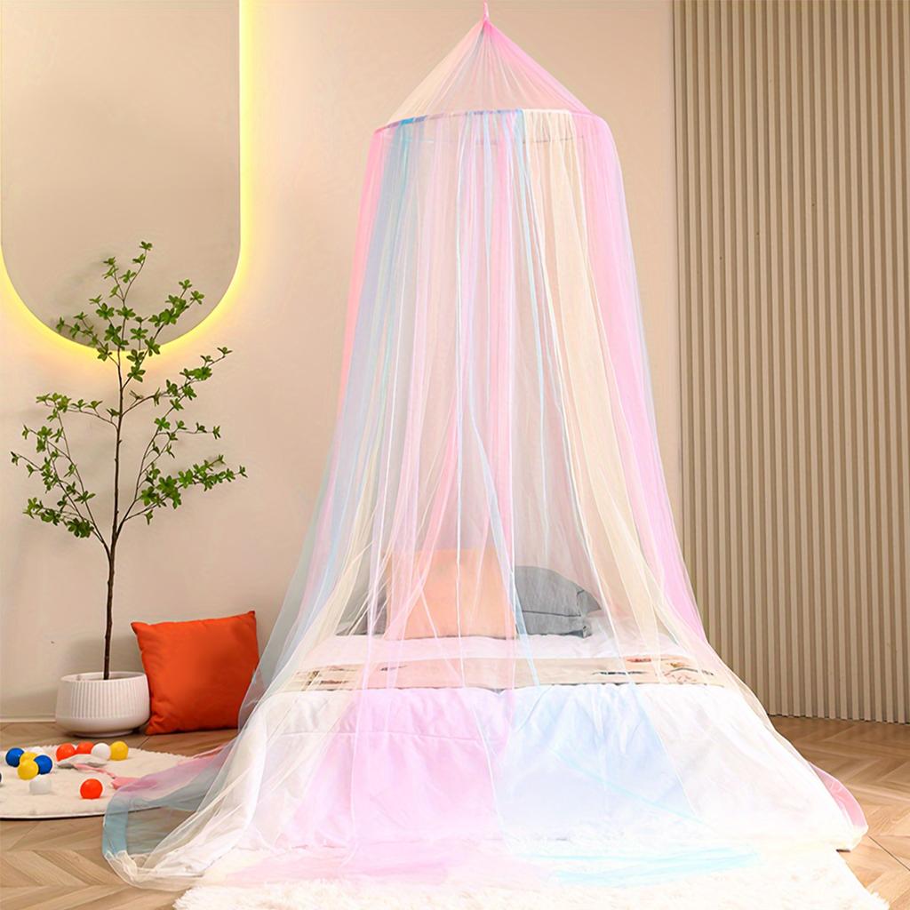 2,2M Regenbogen Fee Netz Kuppel Moskitonetz Babyparty Zubehör Prinzessin Bettbezug Vorhang Geburtstag Deko Mädchen Geschenk Moskitonetz